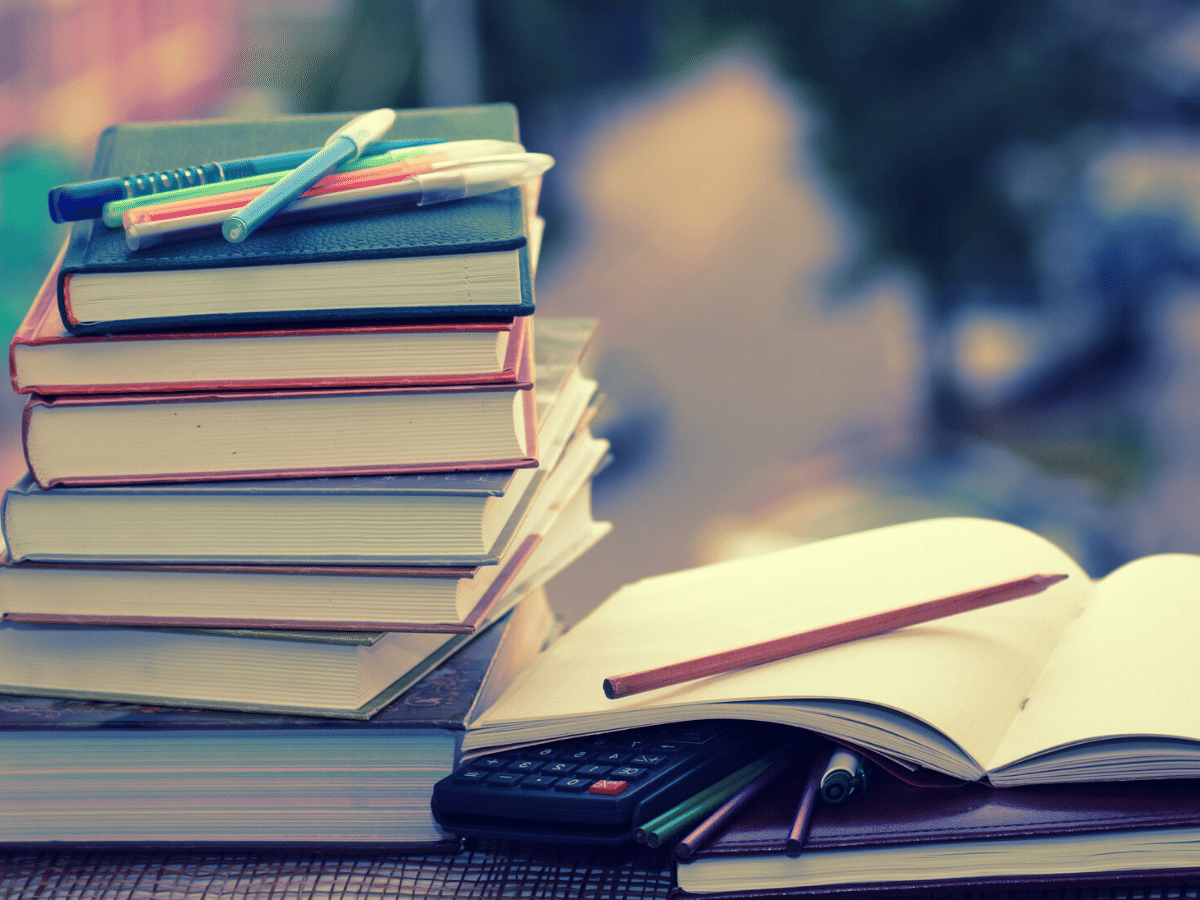 Stack of textbooks